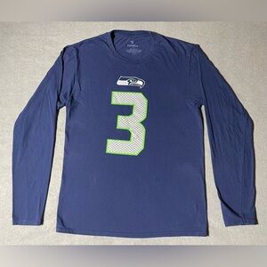 Fanatics Seattle Seahawks Blue Long Sleeve Size Small #3 Russell Wilson